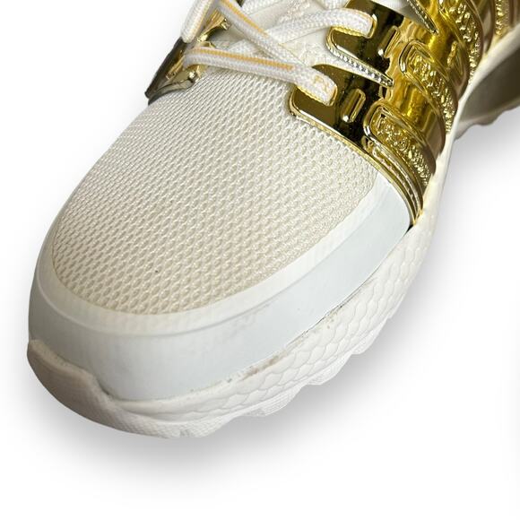 Plein Sport Gold Metallic Lace Up Shoes White Size 37/7 - Picture 11 of 16